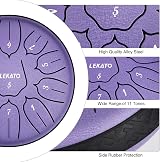 LEKATO 6 Inch 11 Note D Key Steel Tongue Drum with Bag Purple view 2