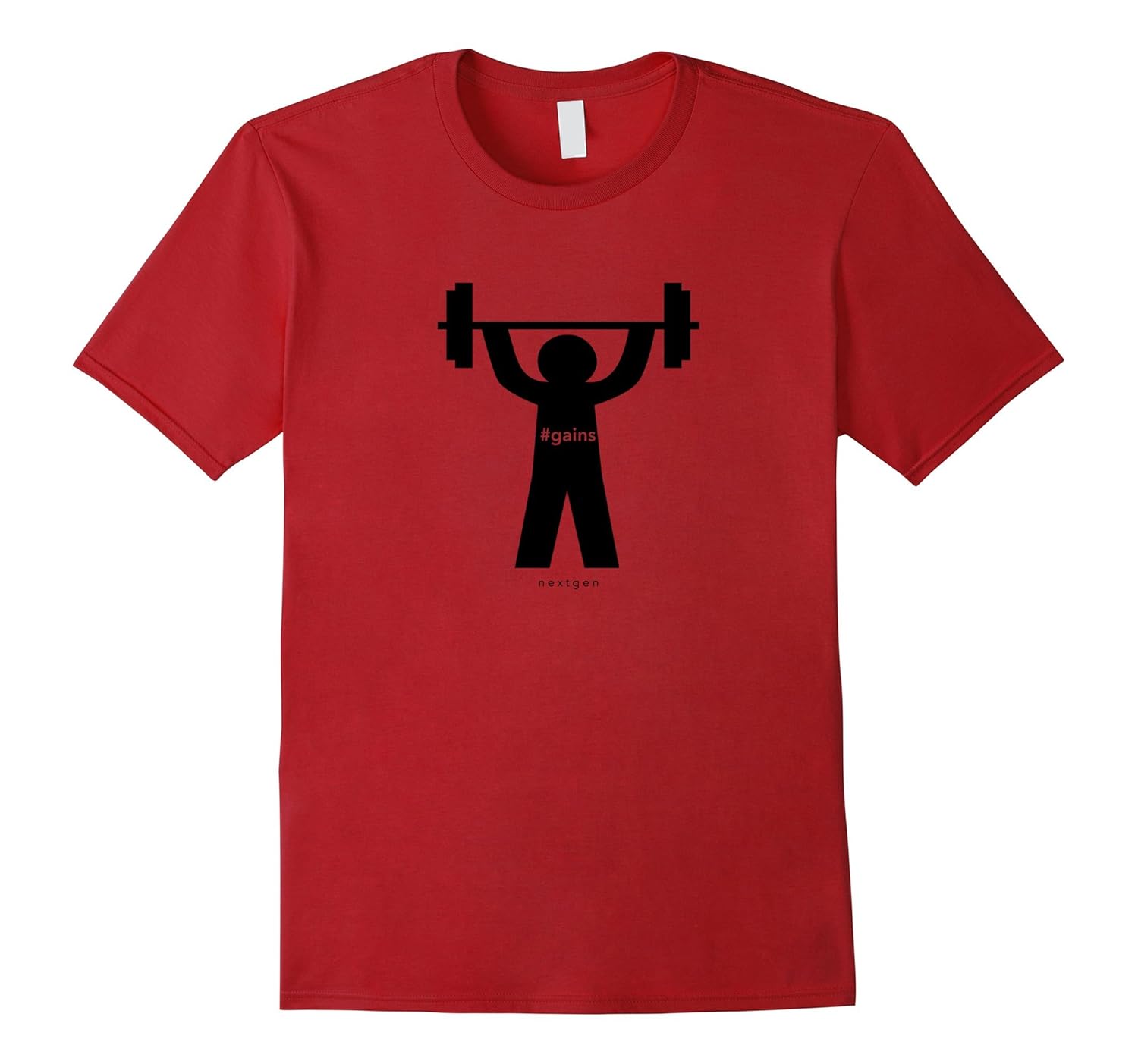 Fitness Workout Gains Hashtag Tee Shirt-Rose