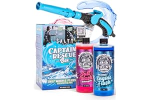 SALTY CAPTAIN EST - 2019 Salty Captain Salt Remover Kit 3pcs – Boat Wash Kit with Salt Wash Detergent, Outboard Engine Flush & 2-in-1 Garden Hose Musket for Boats, PWCs & Jet Skis – Removes Salt & Protects Against Corrosion