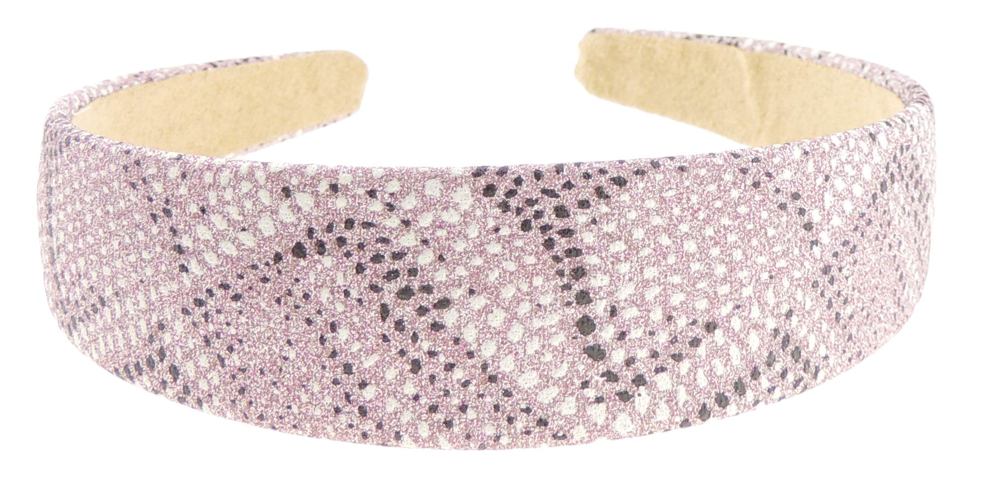 Ladies Girls Small Head School Party Birthday Christmas Evening Metallic Sparkle Snake Print Embossed Hair Hairband Accessories Headband Alice Band (Lilac)