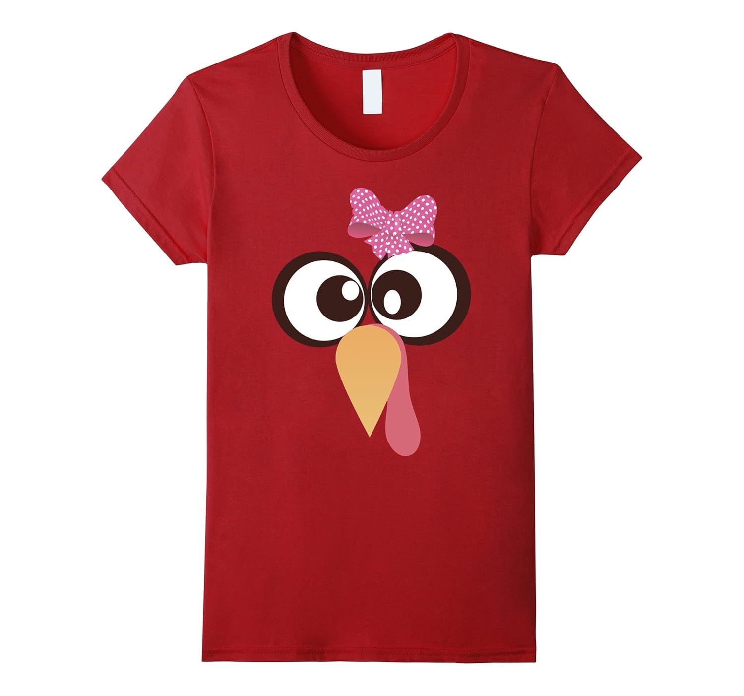 Turkey Face T-Shirt For Girls Funny Thanksgiving Costume Tee-ANZ