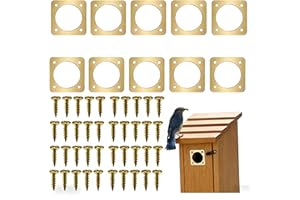 Ai-OUMLEEF 10Pcs Birdhouse Guard, 1 1/2 Inch Copper & Metal Predator Protection with Screws - Rustproof Ventilated Entry Guar