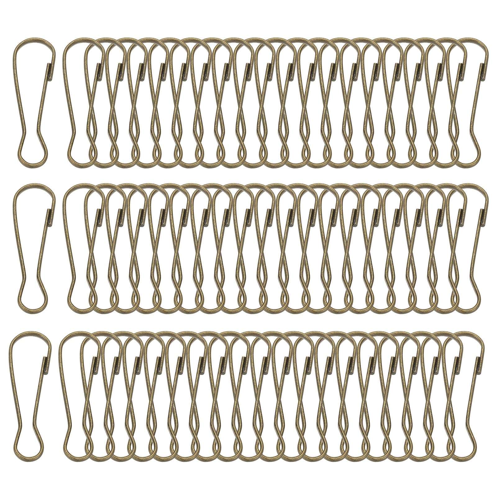 PATIKIL Lanyard Hooks, 60 Pcs 50mm Stainless Steel 304 Spring Snap Hook Metal Clips Clasp for Key Chain Key Rings ID Card Shower Curtain, Bronze