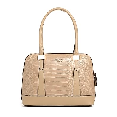 E2O Fashion Beige Croc Satchel