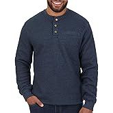 The American Outdoorsman Sherpa Lined Waffle Henley for Men - Thermal Long Sleeve Shirt Bonded Sherpa Lining For Outdoors