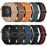 Maledan 10 Pack Stretchy Bands Compatible with Apple Watch Band 44mm 45mm 38mm 40mm 41mm 42mm 46mm 49mm Women Men,Soft Nylon Braided Strap Wristband for iWatch Series Ultra 11 10 9 8 7 6 5 4 3 2 1 SE