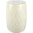 JONATHAN Y TBL1019B Moroccan Diamonds 18" Ceramic Drum Indoor/Outdoor Garden Stool Coastal, Contemporary, Transitional, Patio, Garden Room, Bathroom, Living Room, Yellow
