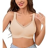 POSESHE Womens Wireless Bras V Mesh Comfortable Bralette Supportive Tshirt No Underwire Seamless Everyday Bra
