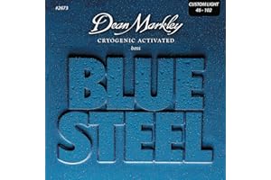 Dean Markley Electric Bass Guitar Strings 2673 Blue Steel Electric Long Scale 46-102 Custom Light Gauge, Cryogenically Processed for Longer Life