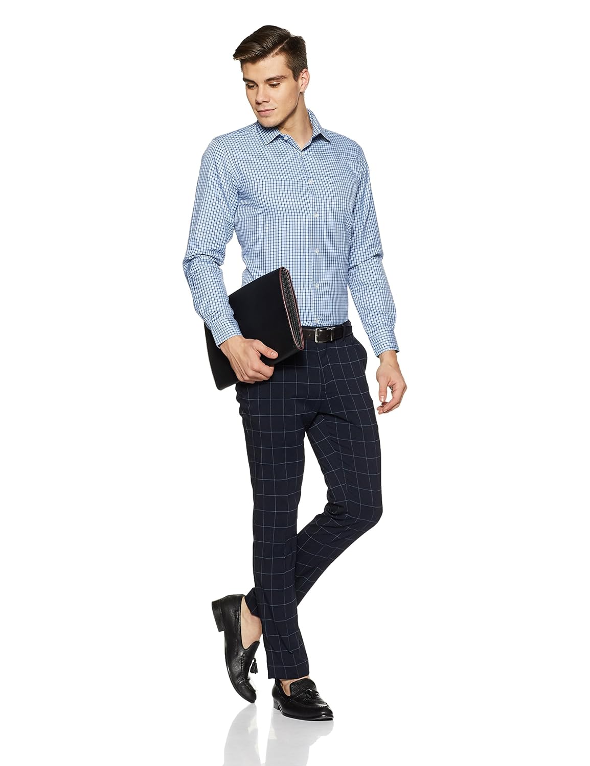 peter england men's solid slim fit formal shirt