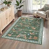 ROYHOME Mushroom Insect Area Rug 4x6 Green