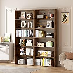 Vongrasig 6-Tier Open Bookcase and Bookshelf, Floor