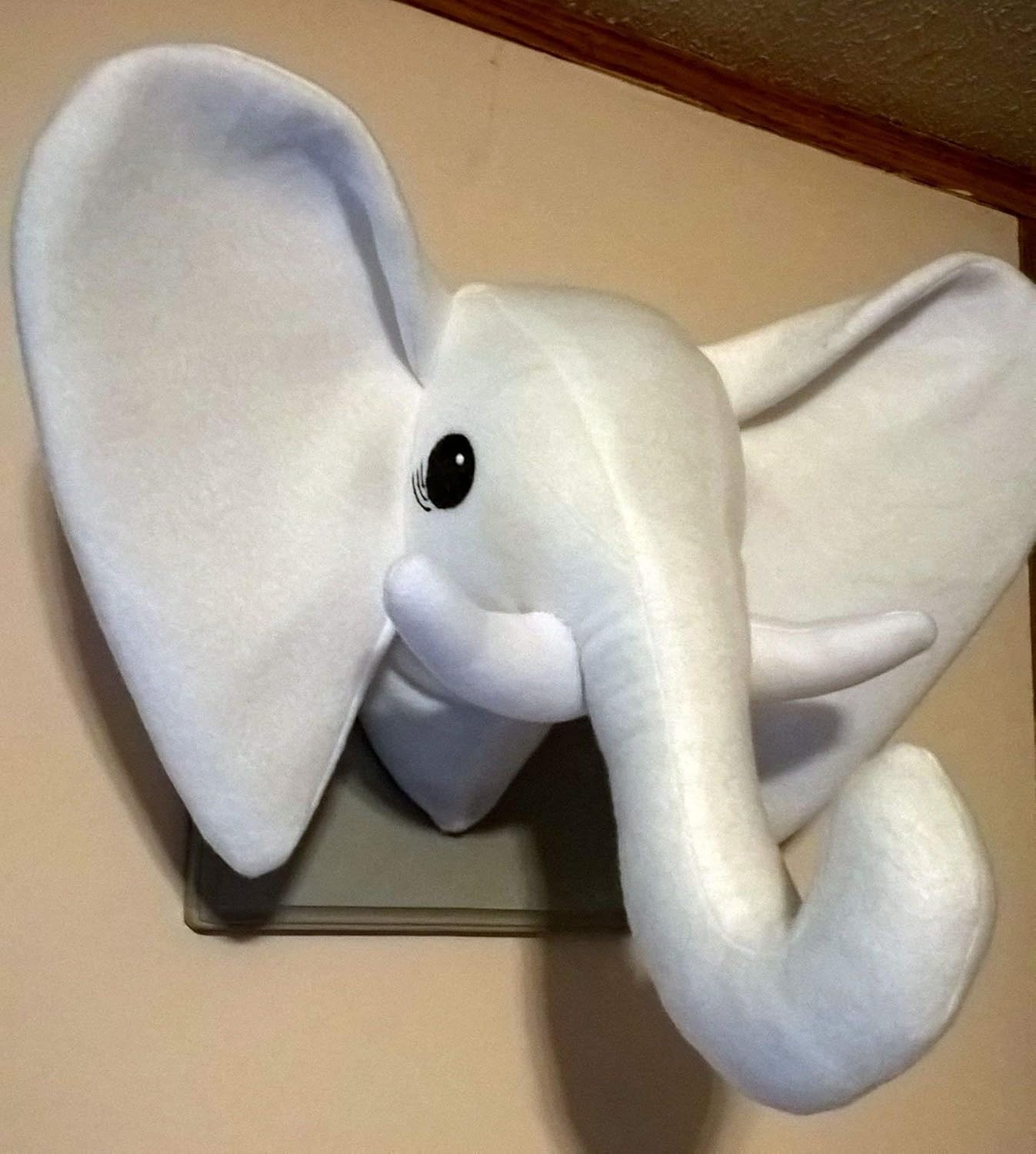 Stuffed White Elephant head/Stuffed animal head/Faux animal