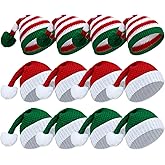 Ramede 12 Pcs Christmas Knitted Santa Hat Elf Hats Xmas Winter Christmas Hats Beanie Adult Skull Cap Bulk for Women Men Ski Costume