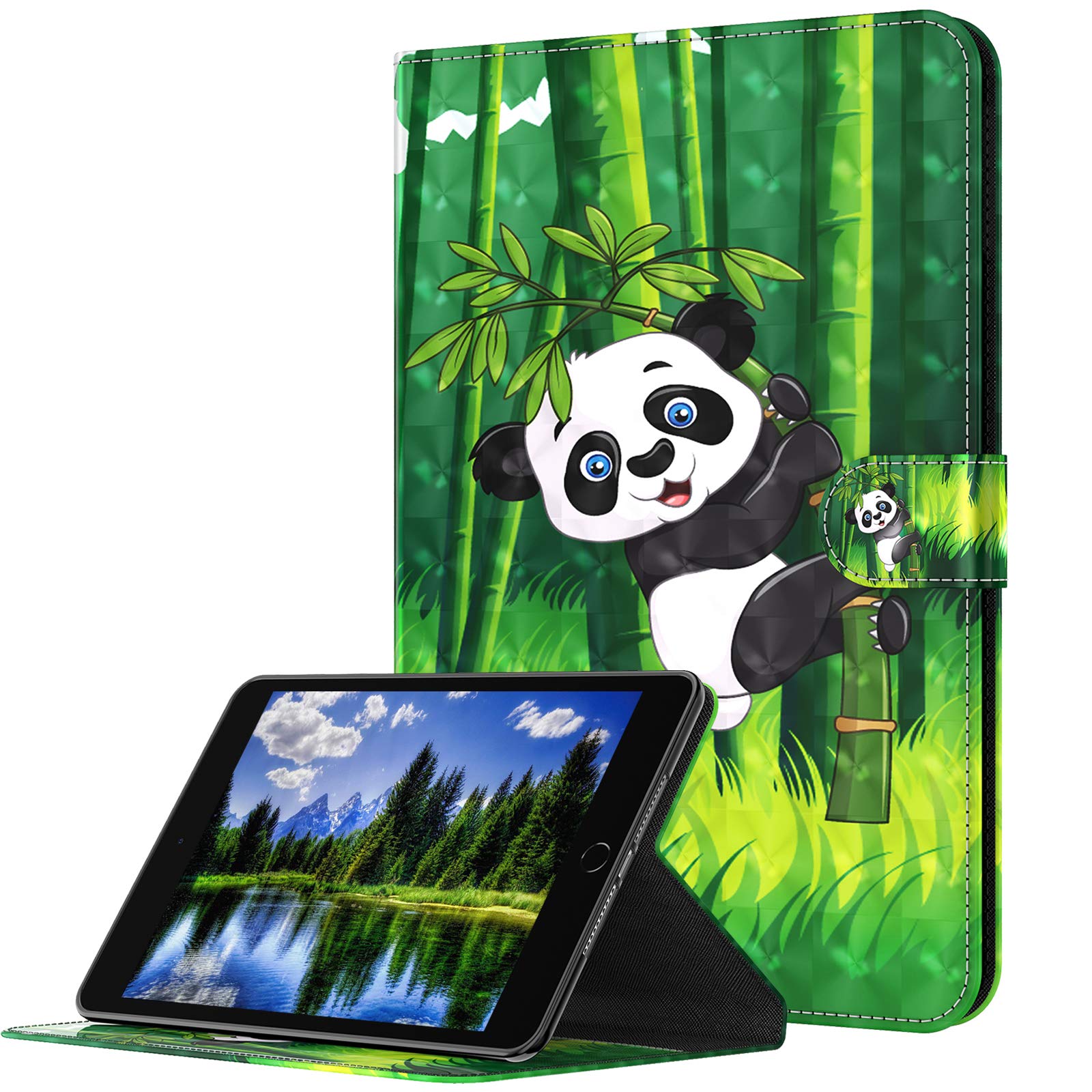 GLANDOTU Case for Lenovo Tab M10 FHD Plus 10.3 inch TB-X606F/ X606X Tablet Case Flip Wallet PU Leather Cover with Magnetic Button Standing Funstion Full Body Protective Phone Cases - Panda