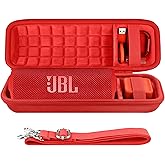 co2CREA Hard Travel Case Replacement for JBL Flip 7 Flip 6 FLIP 5 Waterproof Portable Bluetooth Speaker (Red Case)