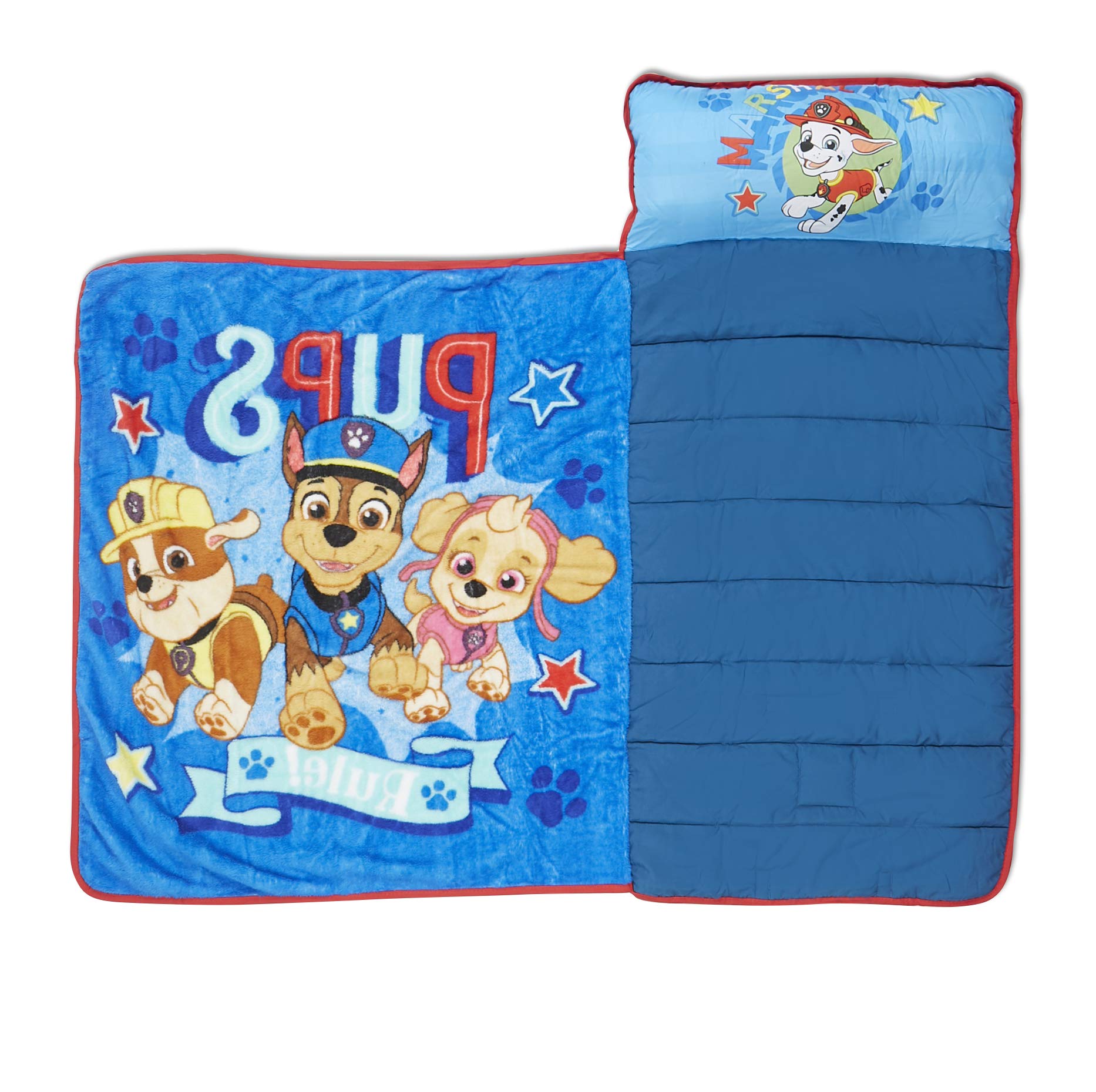 Paw Patrol We're a Team Toddler Nap-Mat Set– Quilted Nap Mat with Built-in Pillow and Plush Blanket – Portable Nap Mat for Daycare, Preschool, Sleepovers & Travel – for Boys or Girls