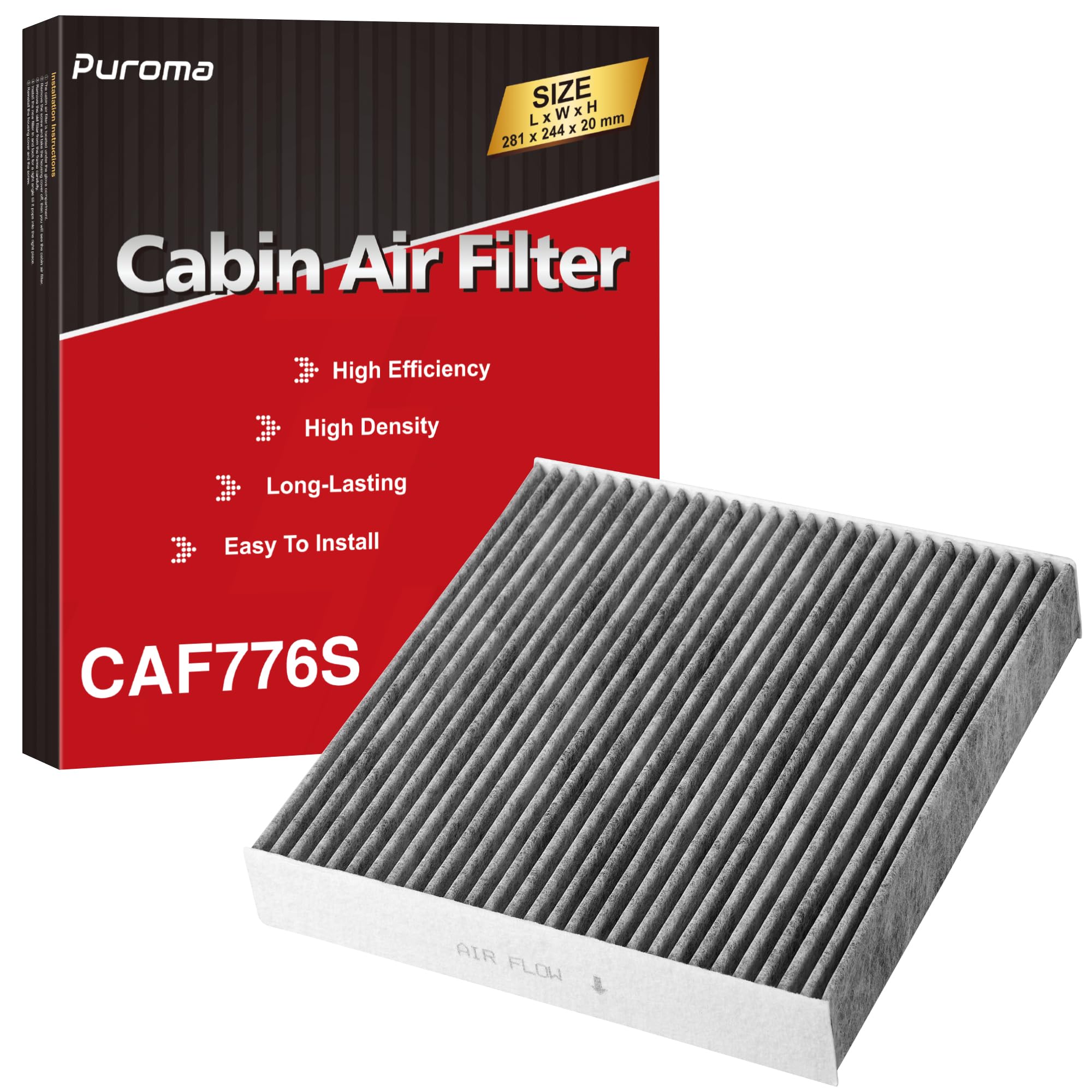 Photo 1 of Puroma Cabin Air Filter with Activated Carbon, Replacement for CF11776, Compatible with Infiniti JX35, QX60 and Altima, Maxima, Murano, Pathfinder