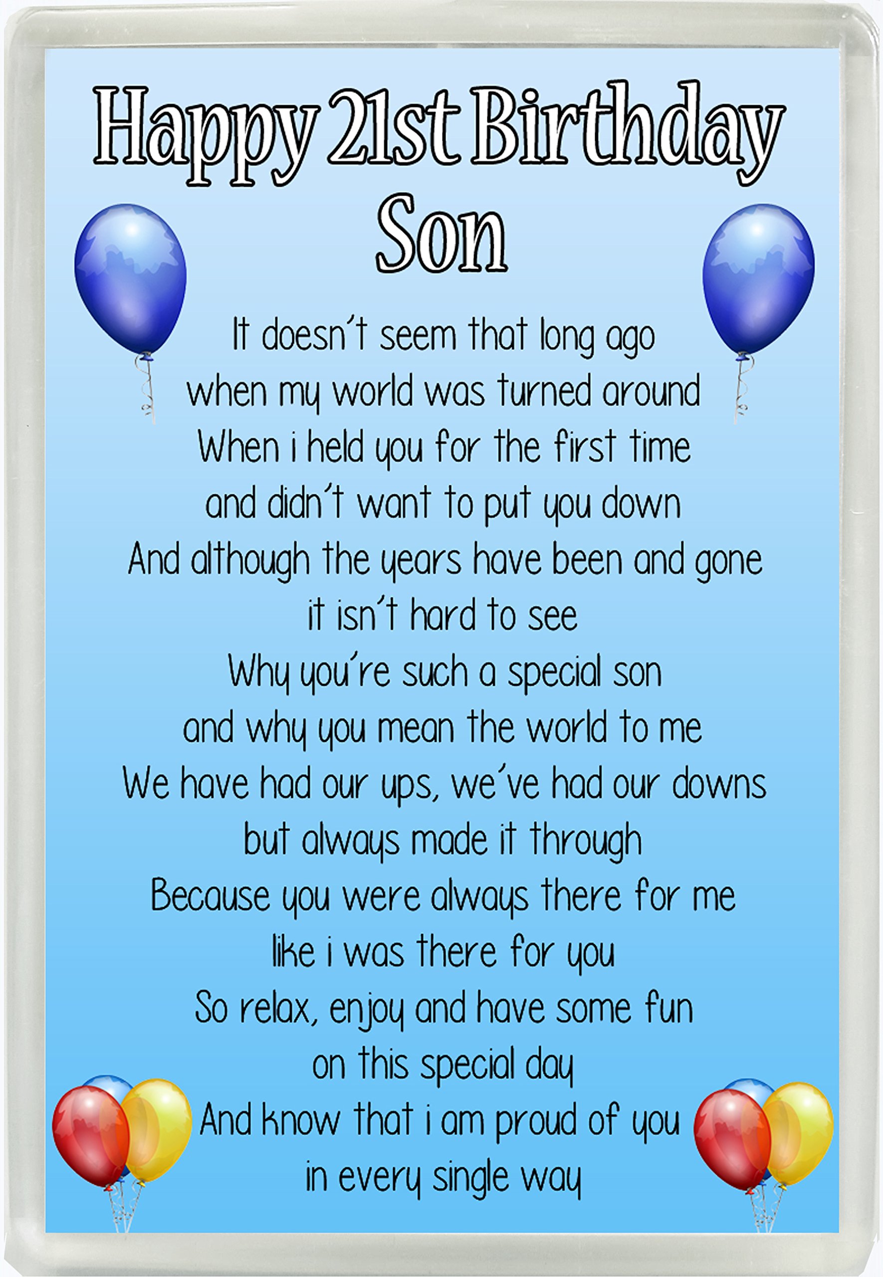 Happy 21st Birthday Son Poem Jumbo Fridge Magnet Ideal Birthday Gift M85 Buy Online In Solomon Islands At Solomon Desertcart Com Productid 66272734 happy 21st birthday son poem jumbo