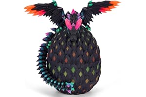 YILCER 3D Printed Dragon Eggs with Wings Glow in The Dark Cool 3D Printer Articulated Animals Fidget Toy for Teen Crystal 3D Print Dinosaur Toys for Boys Girls (Rainbow(Glow in The Dark))