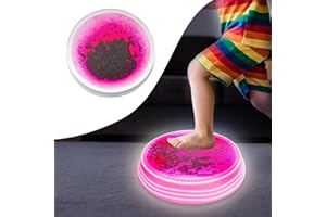 Onyoloy Light Up Liquid Stepping Stones - 1 Round Purple Liquid Stepping Stone, 7 Light Up Colors, Indoor Obstacle Training Balancing Stepping Stone Toy for Kids Ages 3 and Up.