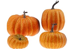 Gresorth 4 PCS Fake Pumpkins Artificial Vegetable Fall Autumn Halloween Christmas Decoration