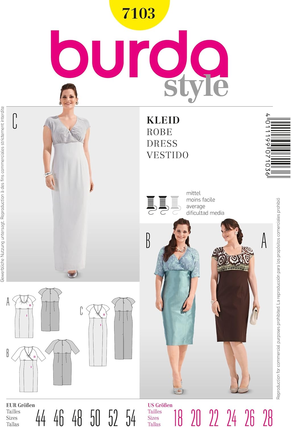 Burda Schnittmuster Abendkleid Amazon.de Küche & Haushalt