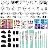 67-Piece Deluxe Face Painting brushes and Stencils Kit - Safe Non-Toxic Tools with Brushes, Sponges, Reusable Stencils, Stickers, Book & More, Perfect for Carnival, Halloween & Parties