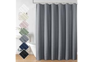 Aiyufeng Moga Grey Shower Curtain Hotel Luxury Quality, Fabric Shower Curtains for Bathroom, Water Repellent and Machine Washable, Standard Size, 72" Wx 72" L