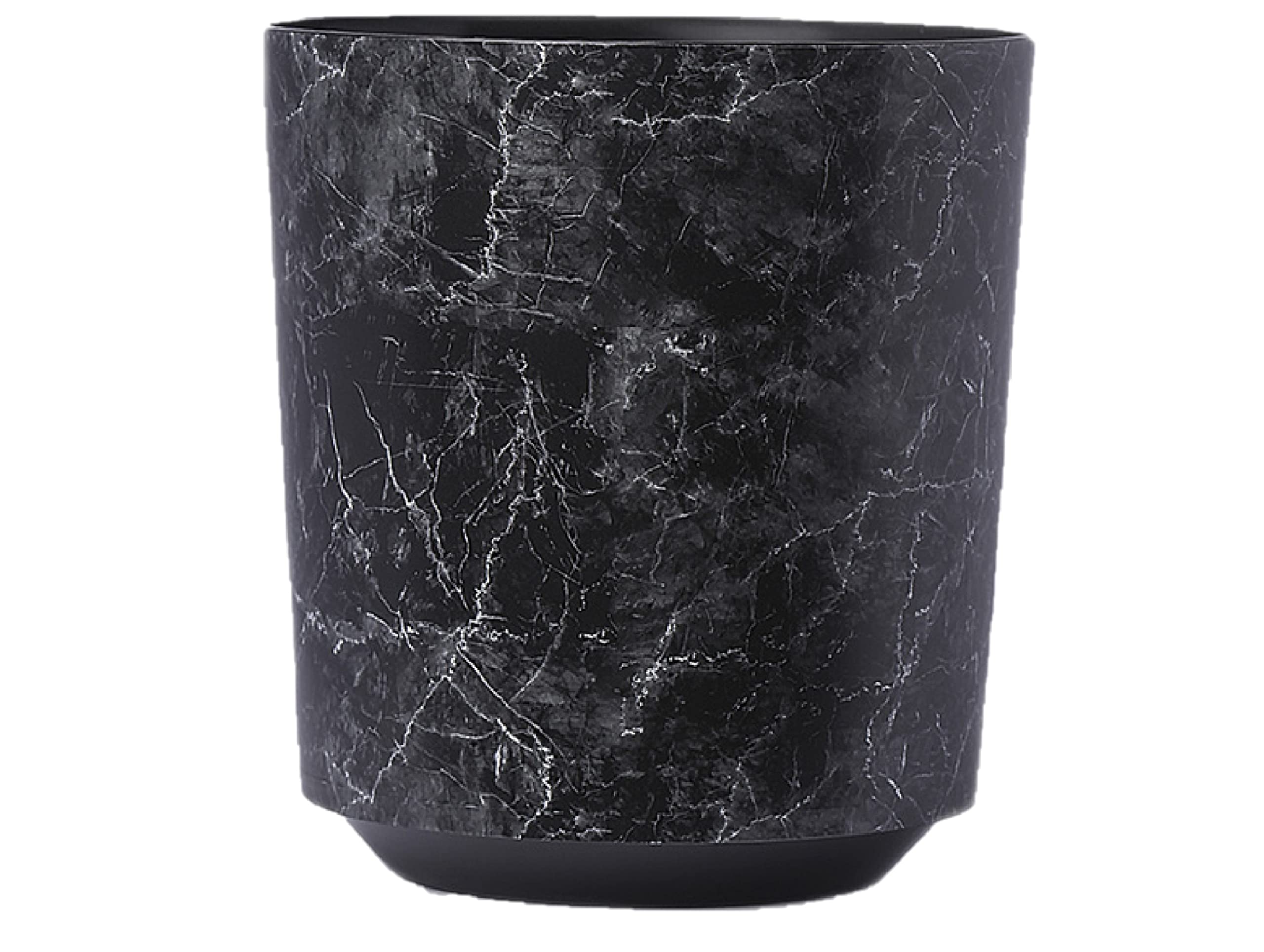 Home Garden Ornaments Solo Plant Pots Indoor 19.5cm Diameter - Plastic Plant Pot with Original Motif of Black Marble - Plastic Flower Pots Outside – Decorative Flower Pot (Ø19.5cm, Black Marble)