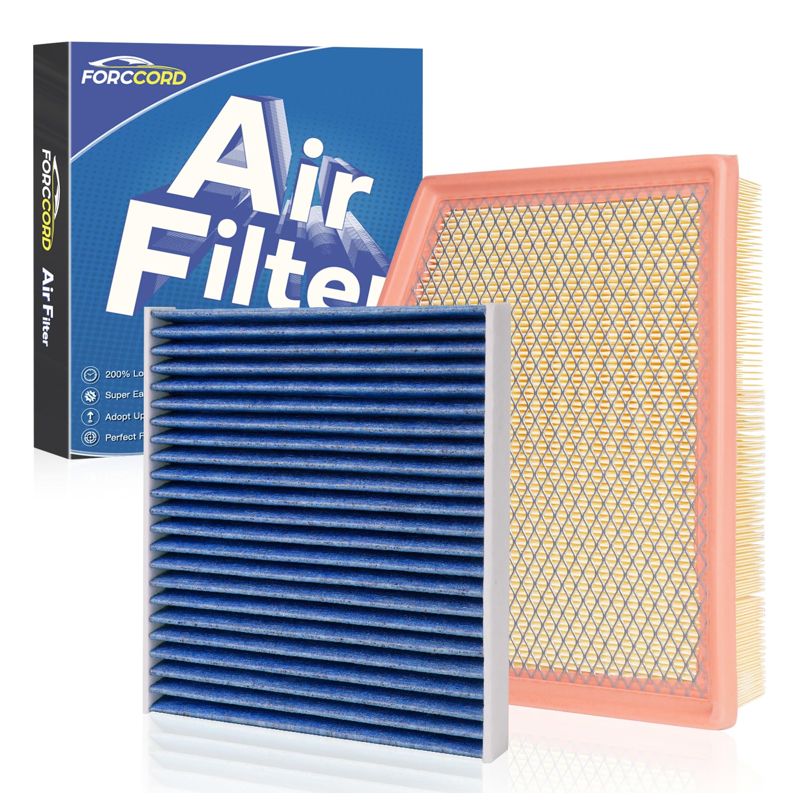 Photo 1 of Forccord Cabin & Engine Air Filter Fit for Chrysler Grand Caravan 2021-2024 V6 3.6L Gas, Pacifica 2017-2026 V6 3.6L Flex/Gas, Voyager 2020-2026 3.6 L Gas Air Filter Replace#CA12091 68214516AA CF12283