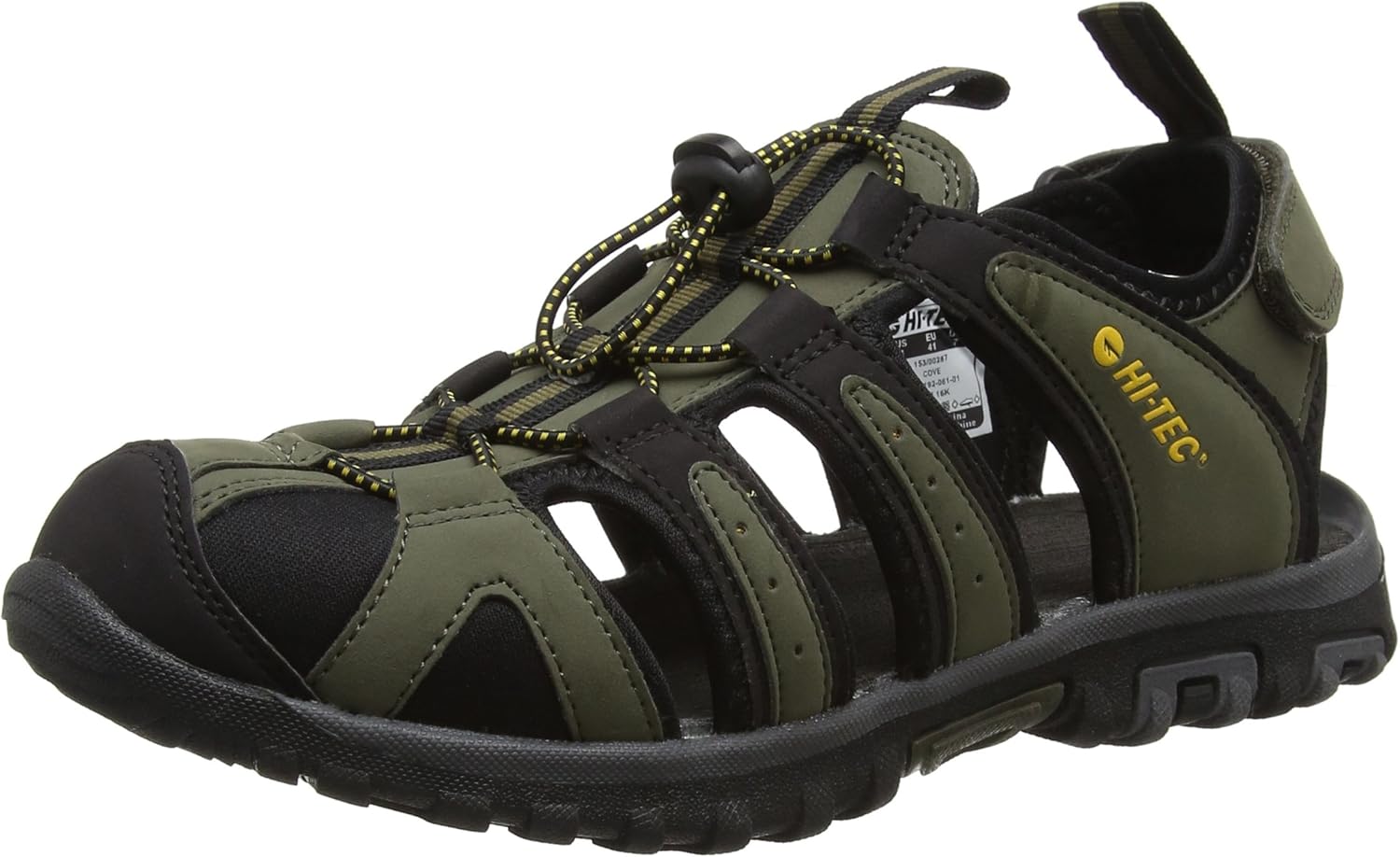 HiTec Men's Cove Hiking Sandals, Green (Olive Night/Black/Gold), 12 UK