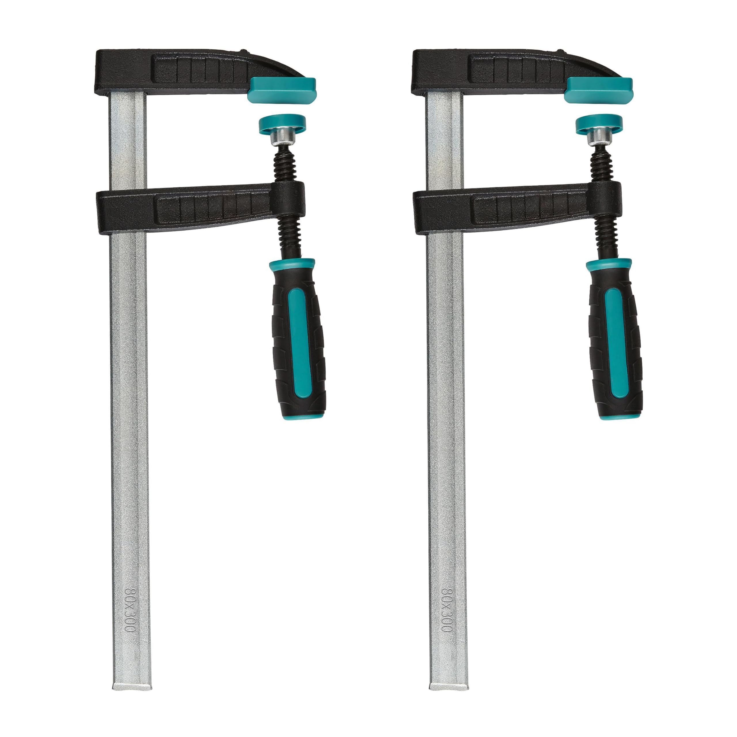 wolfcraft 2 Screw Clamps, 300 mm I 8647000 I for a Variety of Clamping Applications – Ideal for DIY Projects