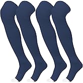 Panitay 2 Pairs Over The Knee Baseball Socks High Football Softball Socks Sport Extra Long for Boys Girls Youth Women Men