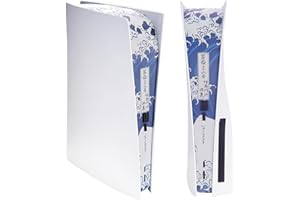 PlayVital Dust Filter and Port Plug Set for ps5 Disc & Digital Console Breathable Anti-Dust Cover Net with 12 Silicone Plugs, Easy-Install Dust Proof Kit for ps5 Accessory-The Great Wave Off Kanagawa