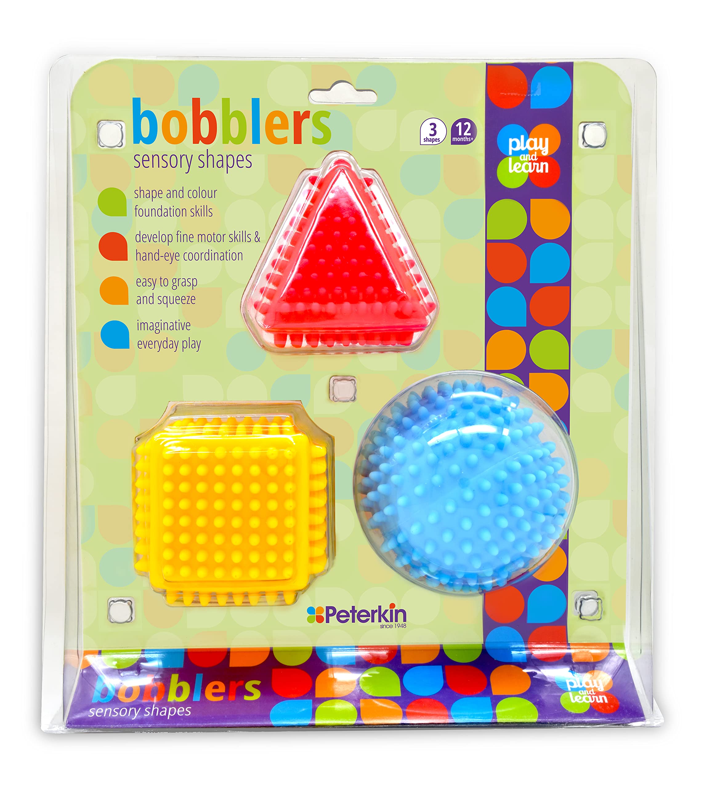 PETERKIN | Play & Learn – BOBBLERS - Sensory Shapes | Pre-school Toys | Educational Toys | Ages 12m+