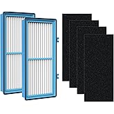 Nispira AER1 Filter Replacement for Holmes Air Purifier HAPF30AT HAP242-NUC, Odors Dust VOCs Remover, Total Air 2 True HEPA 4 Carbon Booster, 1.2 x 10 x 4.6 Inches