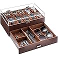 ProCase Watch Case for Men, 10 Slot Watch Display Case With Clear Acrylic Lid, Mens Watch Box Organizer With Drawer, 2-Layer Jewelry and Watch Storage Holder for Men Women -10 Slot, Espresso