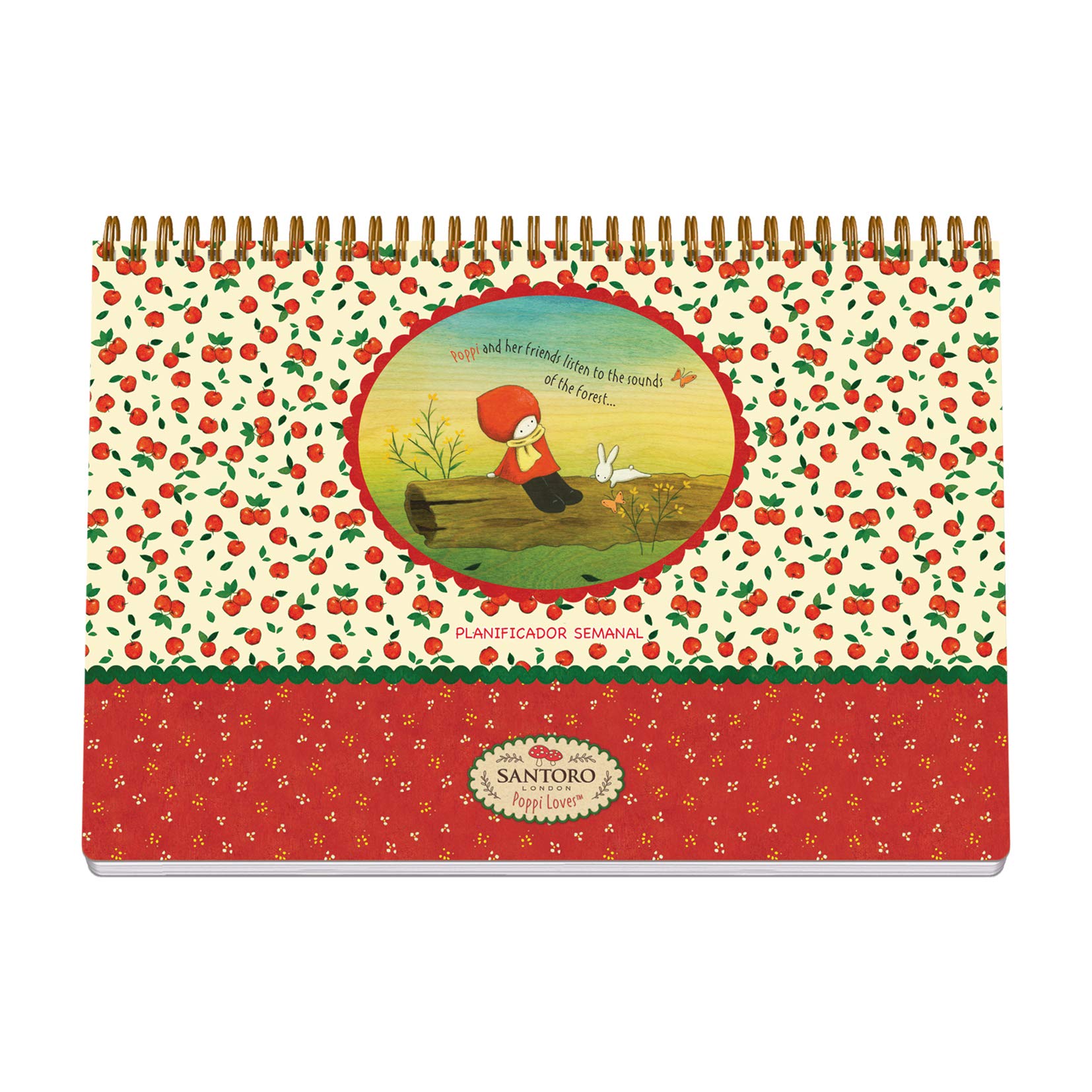 Desk planner - Santoro - Poppi Loves - Apple - FSC Mix AEN-COC-000243