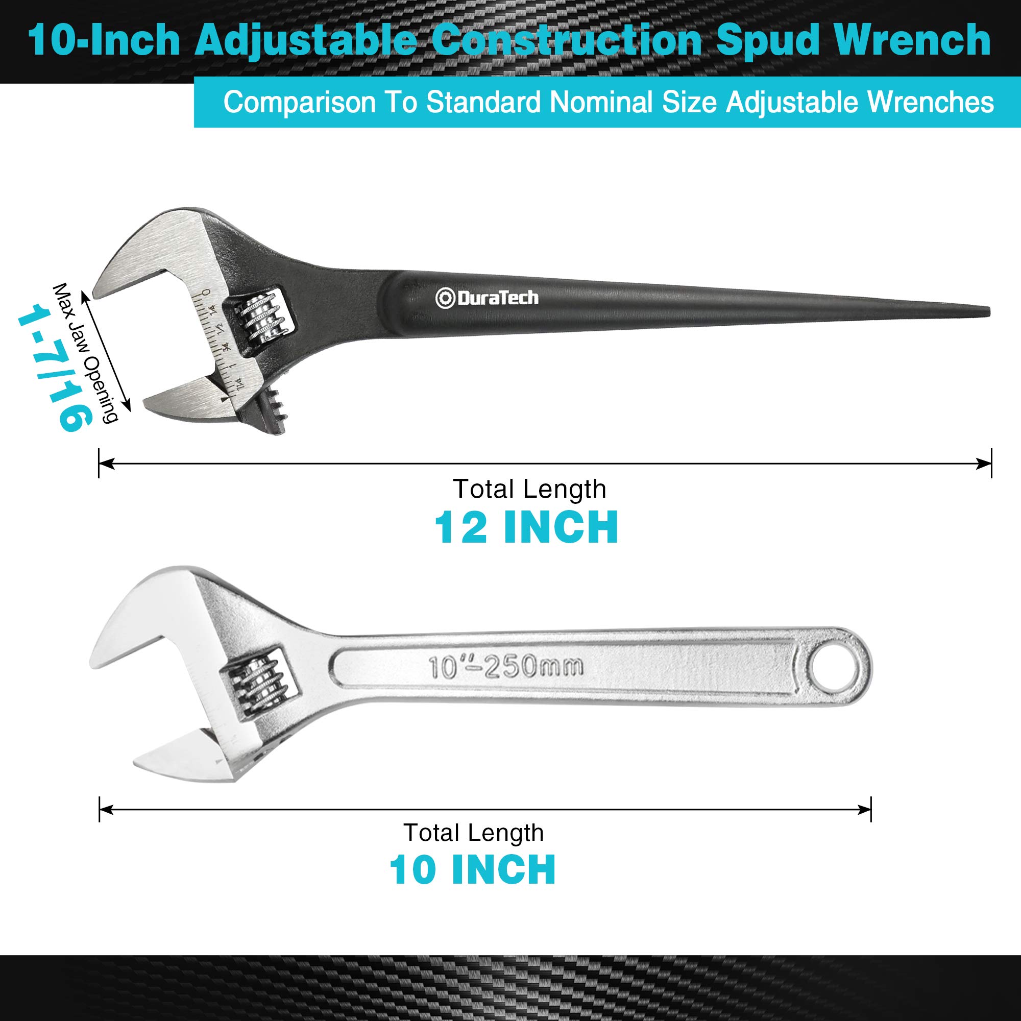 Mua DURATECH 10-Inch Adjustable Construction Spud Wrench, Black Oxide ...