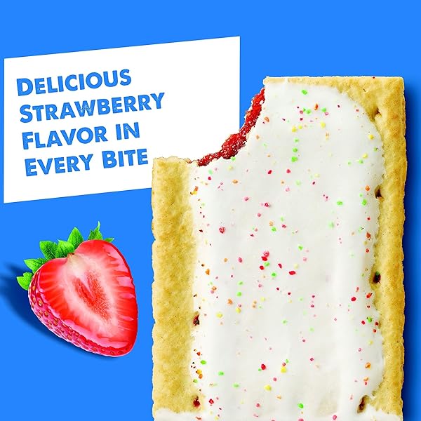 POP-TARTS TOASTER PASTRIES, BREAKFAST FOODS, KIDS SNACKS, FAMILY PACK, FROSTED STRAWBERRY, 54.1OZ BOX (32 COUNT)