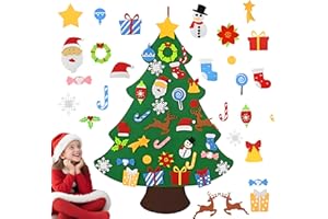 Sapins de Noël en feutre pour les tout-petits, sapin de Noël en feutre à faire soi-même avec 33 décorations détachables, déco