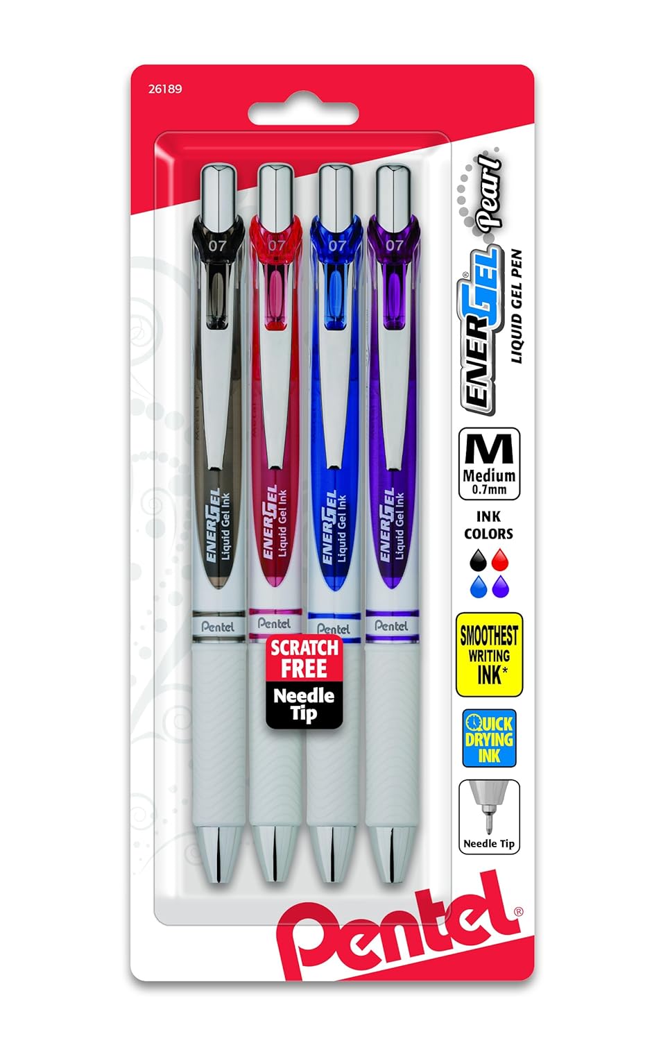 Pentel EnerGel Pearl Deluxe RTX Retractable Liquid Gel Pen, 0.7mm, 4