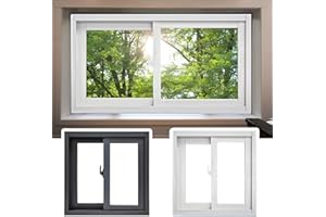 Home Windows Replacement, Flush Mount Basement Window, Slider Window with Screen and Tempered Glass, for Basement Garage or S