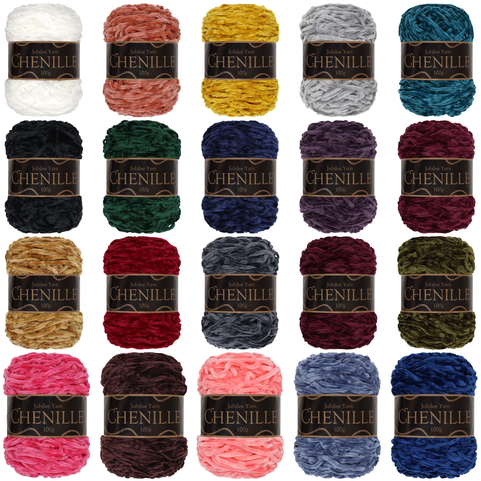 JubileeYarn Chenille Yarn - Worsted Weight - 100g/cake - 4 Surprise Cakes - 4 Cakes — image 1