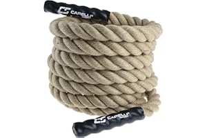 Capelli Sport Battling Ropes, Workout Battle Ropes for Strength Training and Cardio, Brown, 20 ft Length
