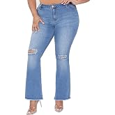 YMI Women's YMI Jeans Women's Plus Size Distressed Super Flare Jeans