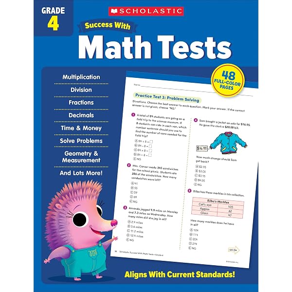 Scholastic Success With Math Tests: Grade 4 Workbook: Scholastic