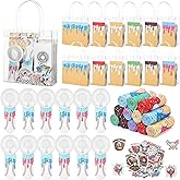 Tujoe 36 Pcs Baseball Ice Cream Drip Party Favors 40" x 12" Cooling Towel Portable Handheld Fan with Lanyards Clear Gift Bag with Handles and Stickers for Sport Team Gift, Battery Not Include