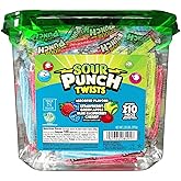 Sour Punch Twists, Sour Candy 3" Individually Wrapped Chewy Candy, 4 Assorted Fruity Flavors